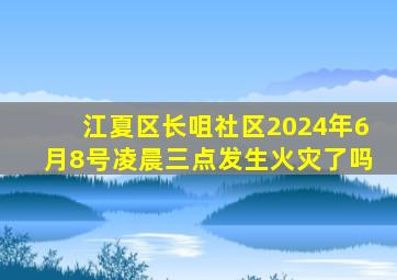 江夏区长咀社区2024年6月8号凌晨三点发生火灾了吗